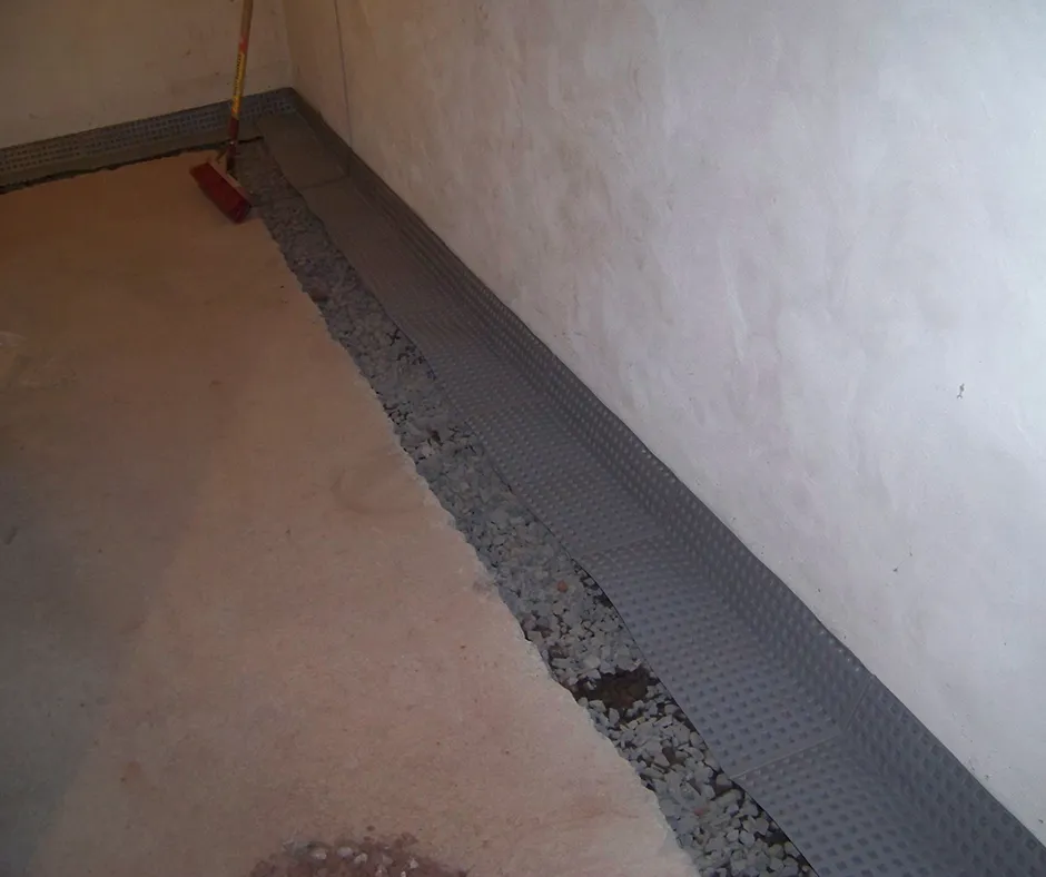 Basement Waterproofing Drainage System Installation in Philadelphia