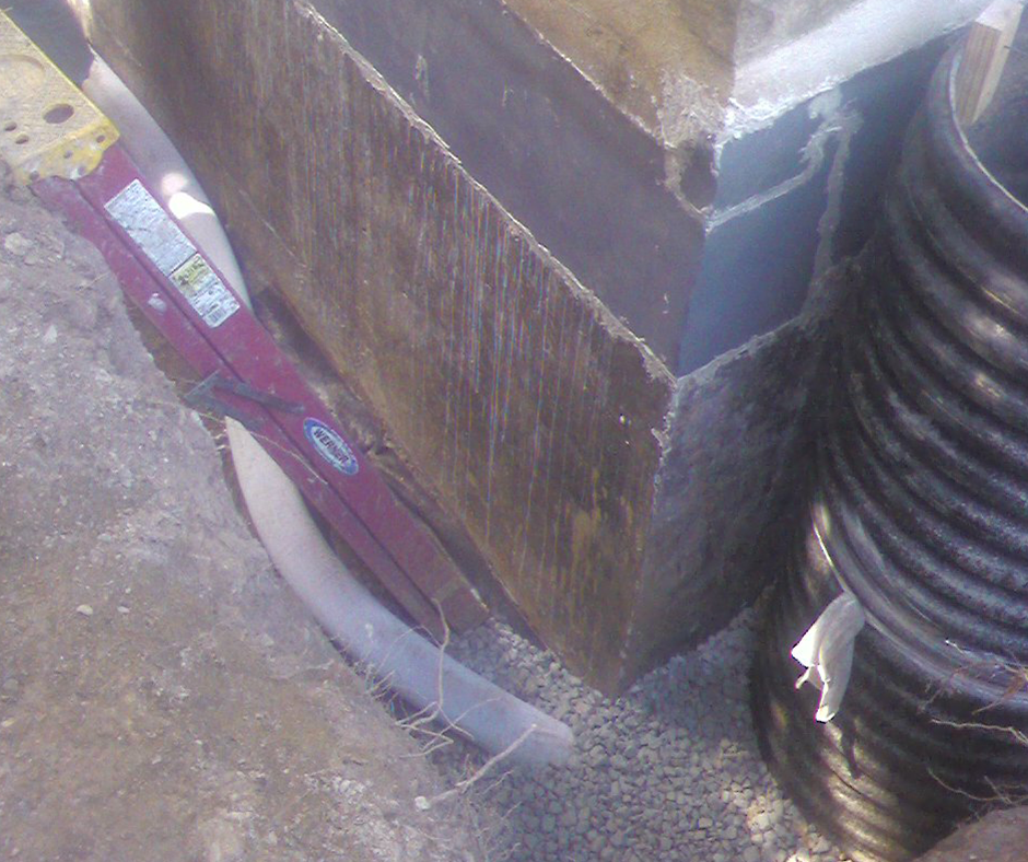 Exterior French Drain Setup in Philadelphia Home Foundation