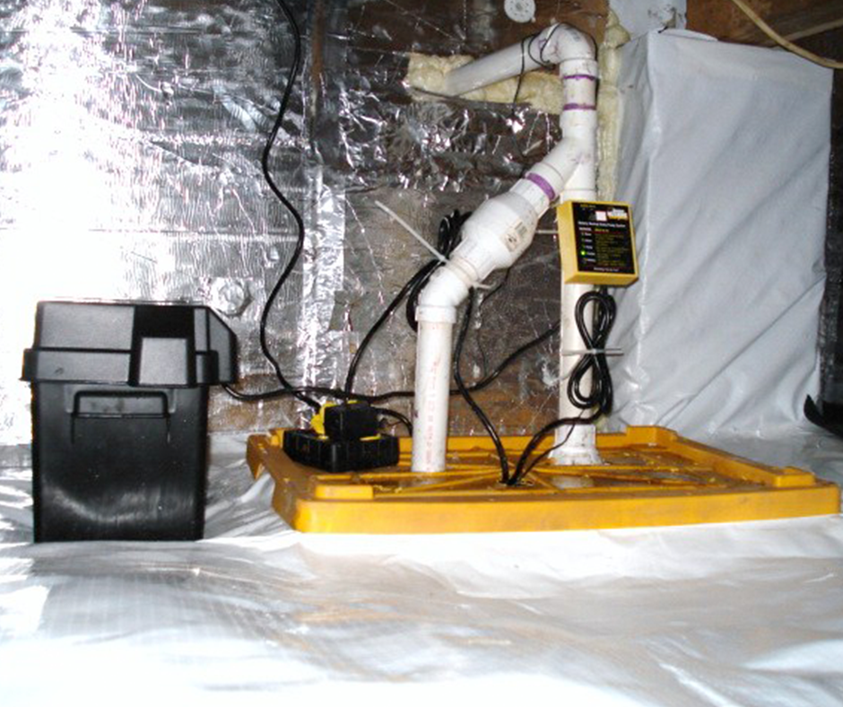 Installed Sump Pump Installation System with Backup Battery in Philadelphia